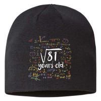 Funny 9 Year Old Birthday Square Root Of 81 Math Sustainable Beanie