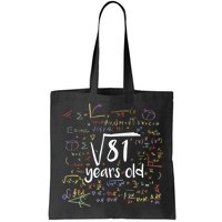 Funny 9 Year Old Birthday Square Root Of 81 Math Bag