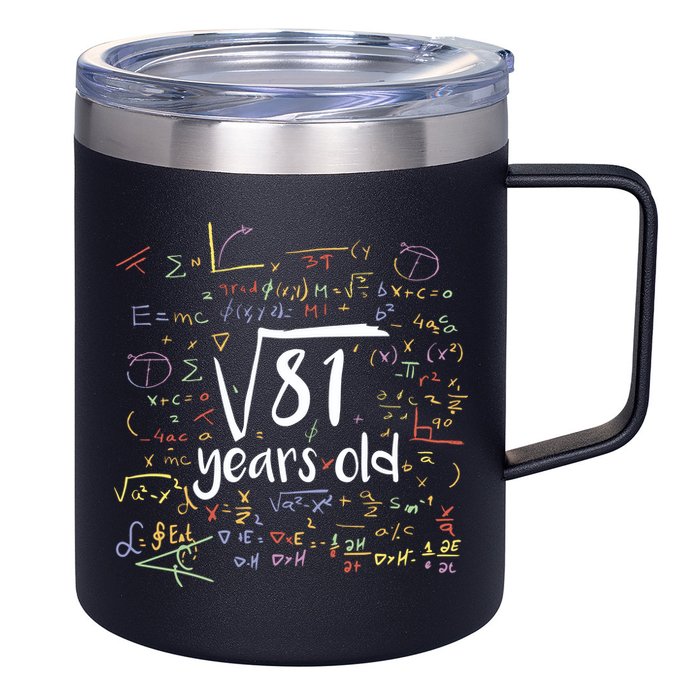 Funny 9 Year Old Birthday Square Root Of 81 Math 12oz Stainless Steel Coffee Mug