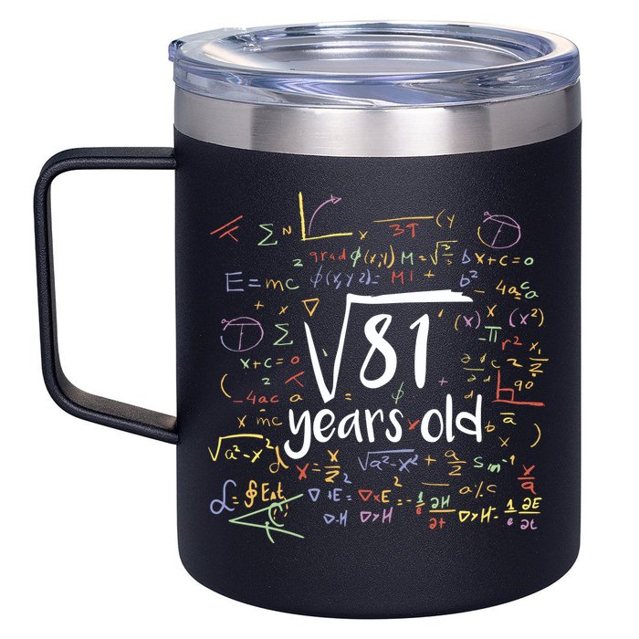 Funny 9 Year Old Birthday Square Root Of 81 Math 12oz Stainless Steel Coffee Mug