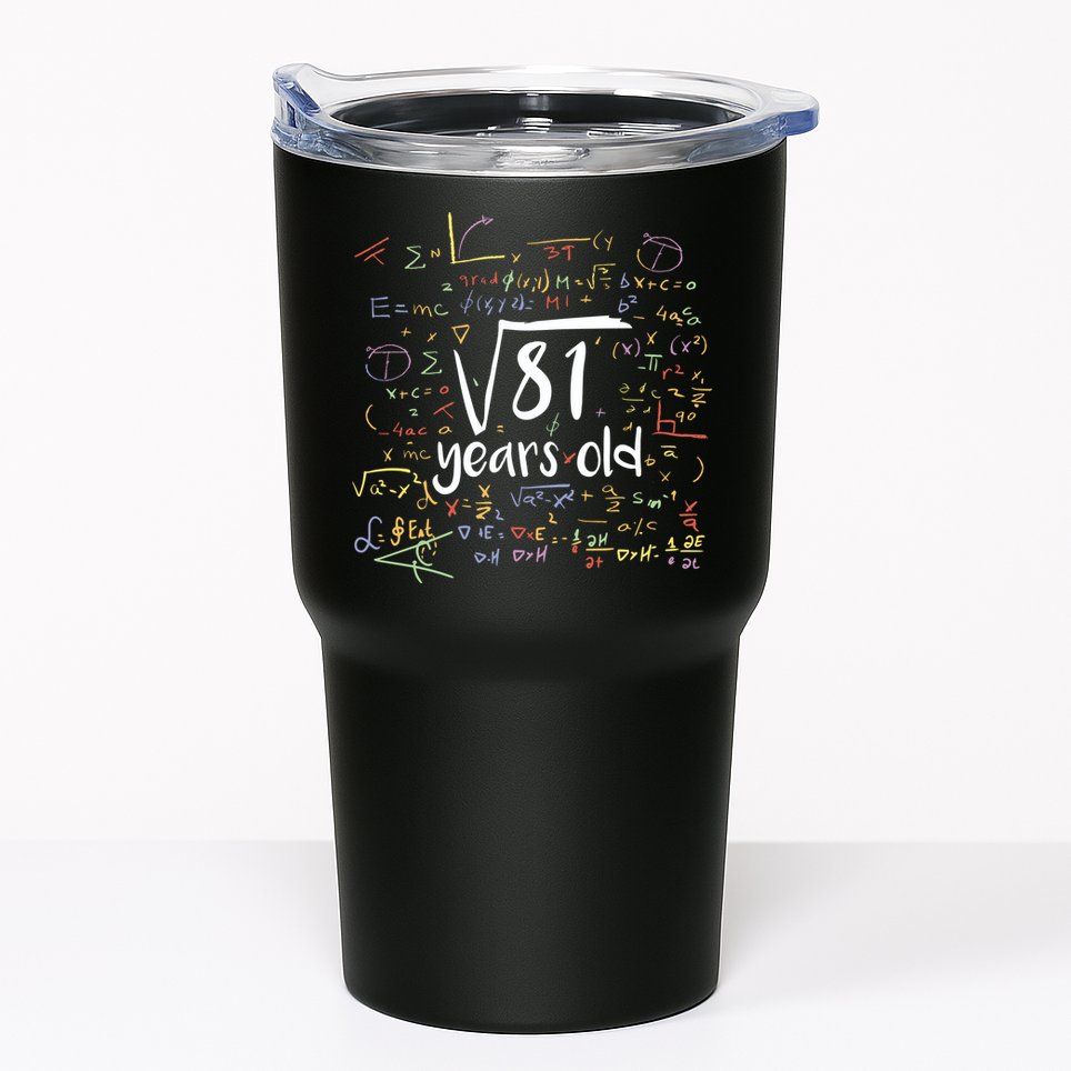 Funny 9 Year Old Birthday Square Root Of 81 Math Tumbler