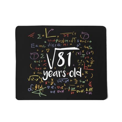 Funny 9 Year Old Birthday Square Root Of 81 Math Mousepad