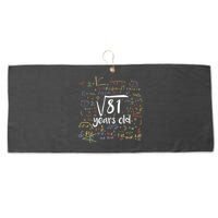 Funny 9 Year Old Birthday Square Root Of 81 Math Large Microfiber Waffle Golf Towel
