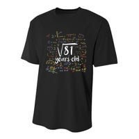 Funny 9 Year Old Birthday Square Root Of 81 Math Youth Performance Sprint T-Shirt