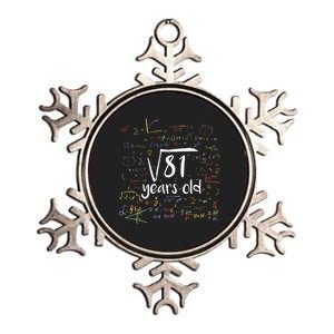 Funny 9 Year Old Birthday Square Root Of 81 Math Metallic Star Ornament