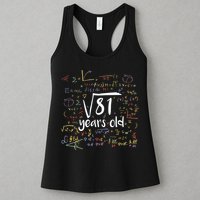 Funny 9 Year Old Birthday Square Root Of 81 Math Womens Tank Top