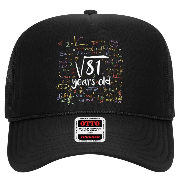 Funny 9 Year Old Birthday Square Root Of 81 Math Hat