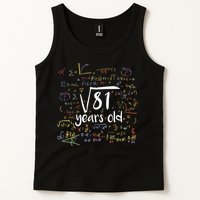 Funny 9 Year Old Birthday Square Root Of 81 Math Tank Top