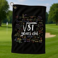 Funny 9 Year Old Birthday Square Root Of 81 Math Golf Towel