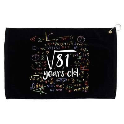 Funny 9 Year Old Birthday Square Root Of 81 Math Grommeted Golf Towel