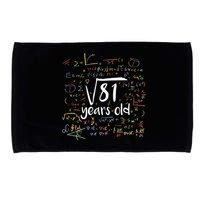 Funny 9 Year Old Birthday Square Root Of 81 Math Microfiber Hand Towel