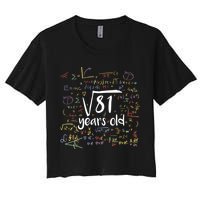 Funny 9 Year Old Birthday Square Root Of 81 Math Crop Top