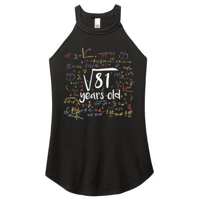 Funny 9 Year Old Birthday Square Root Of 81 Math Women's Perfect Tri Rocker Tank