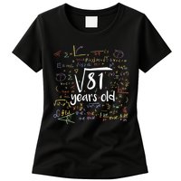 Funny 9 Year Old Birthday Square Root Of 81 Math Womens T-Shirt