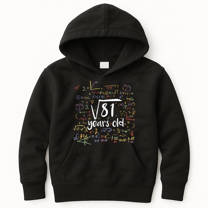Funny 9 Year Old Birthday Square Root Of 81 Math Kids Hoodie