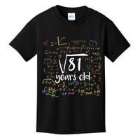 Funny 9 Year Old Birthday Square Root Of 81 Math Kids T-Shirt