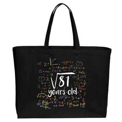 Funny 9 Year Old Birthday Square Root Of 81 Math Cotton Canvas Jumbo Tote