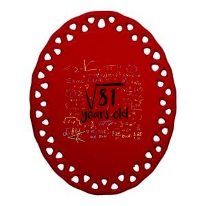 Funny 9 Year Old Birthday Square Root Of 81 Math Ceramic Oval Ornament