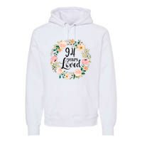 Floral 94 Years Loved 94th Birthday Gift For Grandma Premium Hoodie