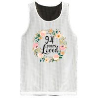 Floral 94 Years Loved 94th Birthday Gift For Grandma Mesh Reversible Basketball Jersey Tank