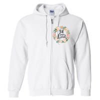 Floral 94 Years Loved 94th Birthday Gift For Grandma Full Zip Hoodie