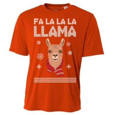 Fa La La La Llama Ugly Christmas Sweater Cooling Performance Crew T-Shirt