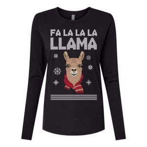 Fa La La La Llama Ugly Christmas Sweater Womens Cotton Relaxed Long Sleeve T-Shirt