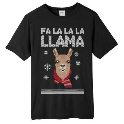 Fa La La La Llama Ugly Christmas Sweater Tall Fusion ChromaSoft Performance T-Shirt