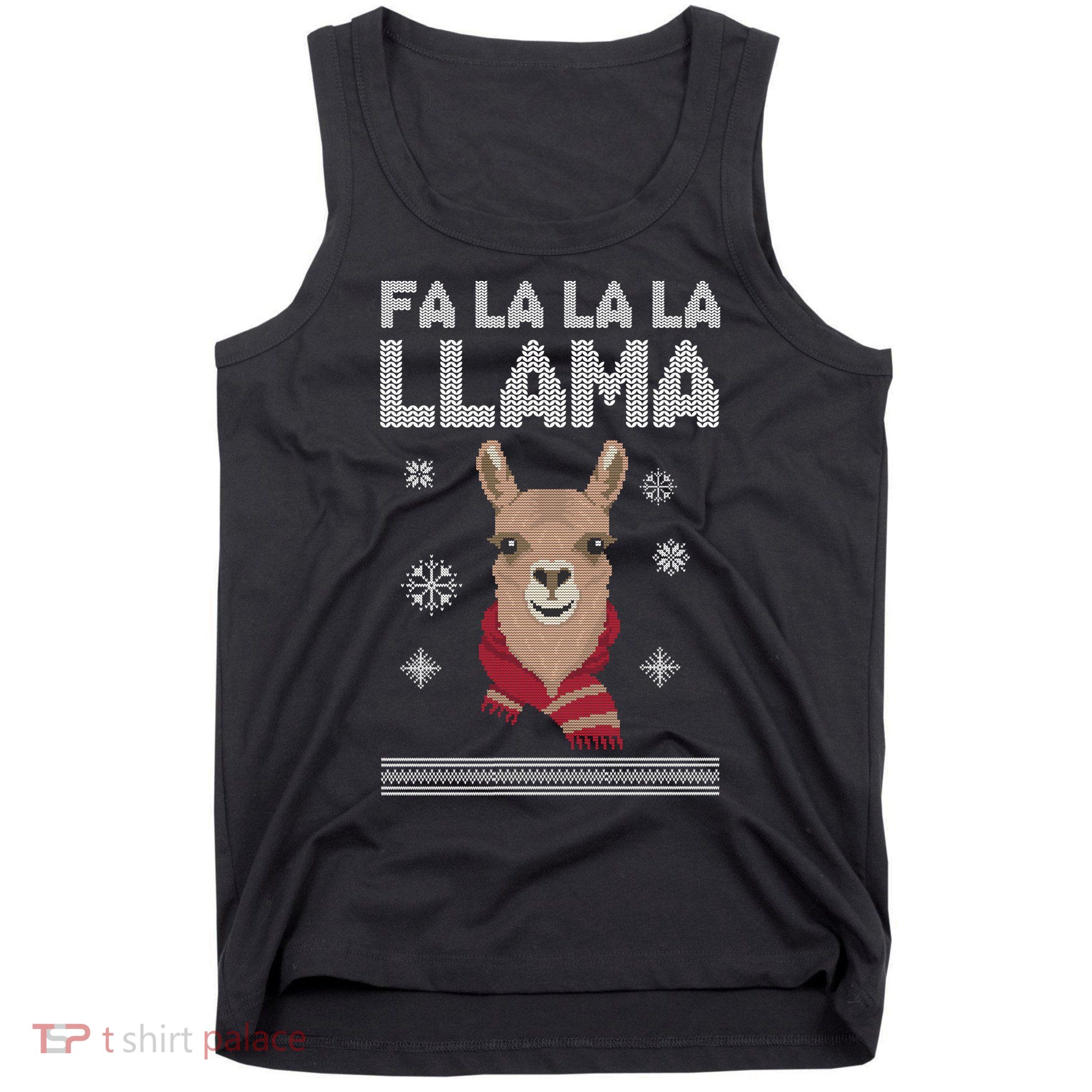 Fa La La La Llama Ugly Christmas Sweater Tank Top