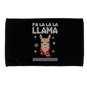 Fa La La La Llama Ugly Christmas Sweater Microfiber Hand Towel