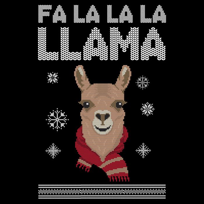 Fa La La La Llama Ugly Christmas Sweater Wool Snapback Cap