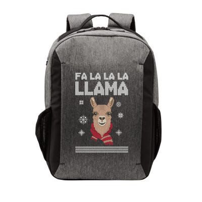 Fa La La La Llama Ugly Christmas Sweater Vector Backpack
