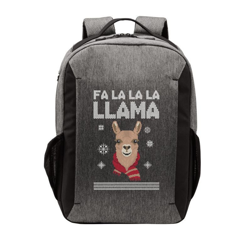 Fa La La La Llama Ugly Christmas Sweater Vector Backpack