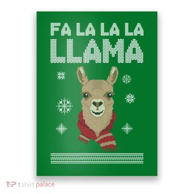 Fa La La La Llama Ugly Christmas Sweater Poster