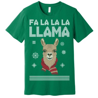 Fa La La La Llama Ugly Christmas Sweater Premium T-Shirt