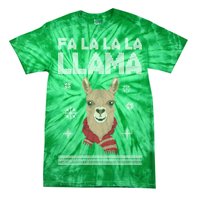 Fa La La La Llama Ugly Christmas Sweater Tie-Dye T-Shirt