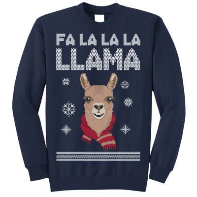 Fa La La La Llama Ugly Christmas Sweater Tall Sweatshirt