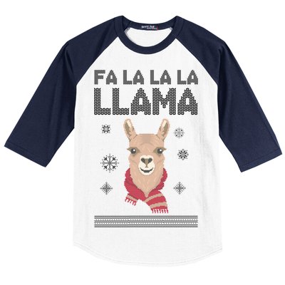 Fa La La La Llama Ugly Christmas Sweater Baseball Sleeve Shirt