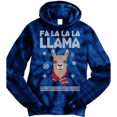 Fa La La La Llama Ugly Christmas Sweater Tie Dye Hoodie