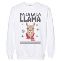 Fa La La La Llama Ugly Christmas Sweater Garment-Dyed Sweatshirt