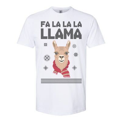 Fa La La La Llama Ugly Christmas Sweater Softstyle® CVC T-Shirt