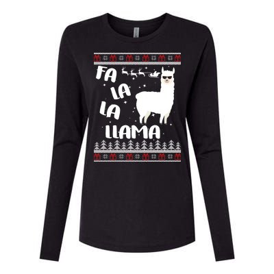 Fa La La Llama Ugly Christmas Womens Cotton Relaxed Long Sleeve T-Shirt