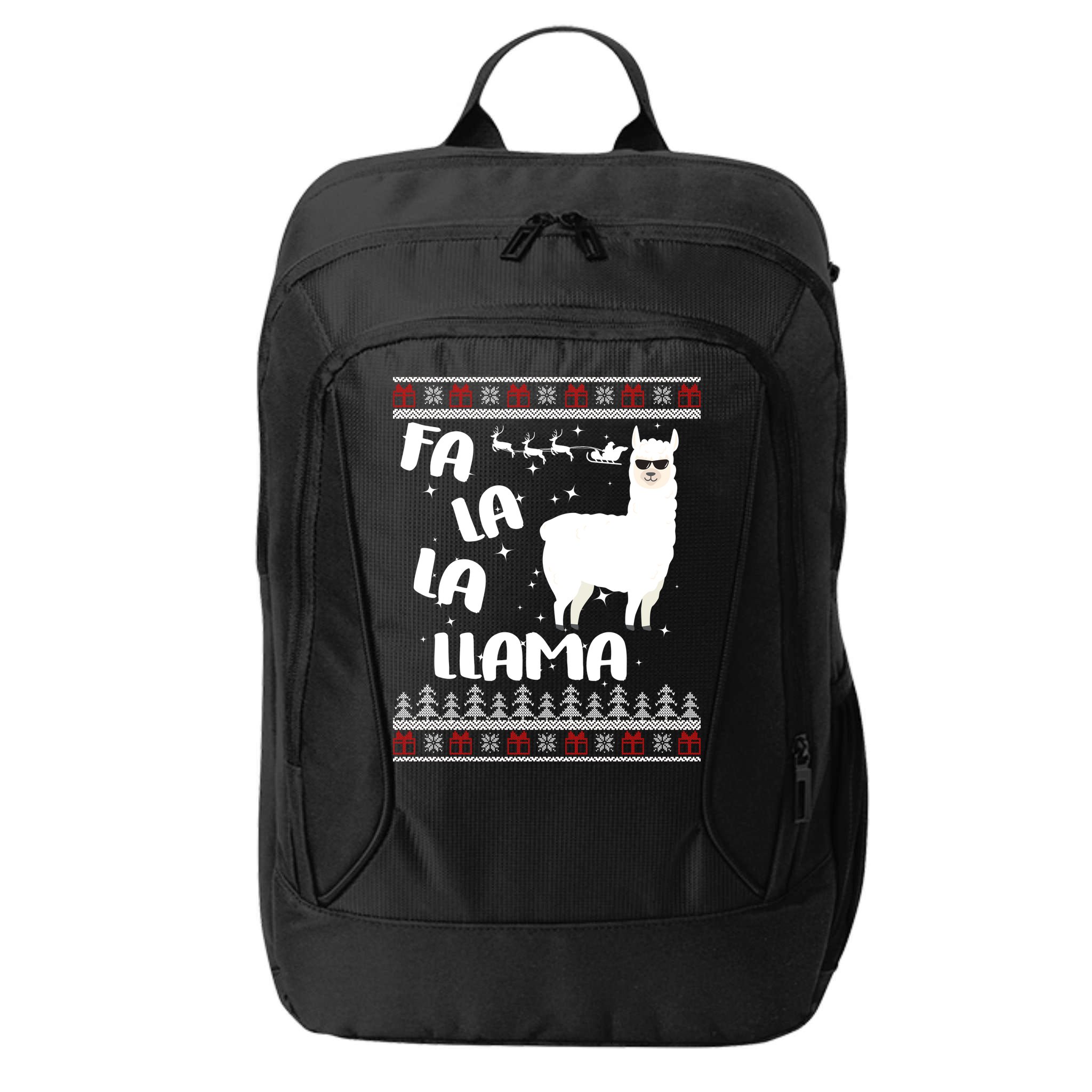 Fa La La Llama Ugly Christmas City Backpack