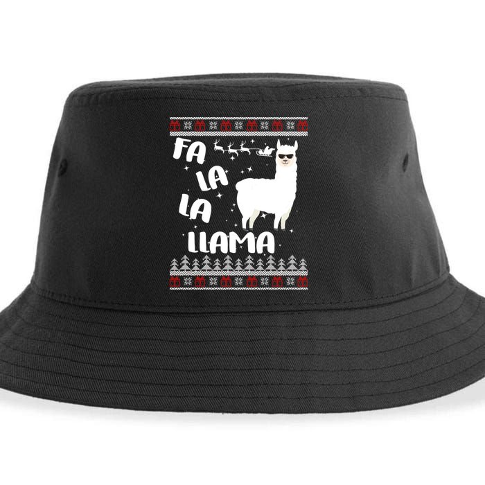Fa La La Llama Ugly Christmas Sustainable Bucket Hat