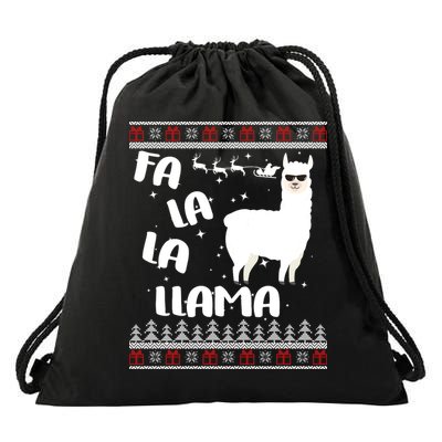Fa La La Llama Ugly Christmas Drawstring Bag