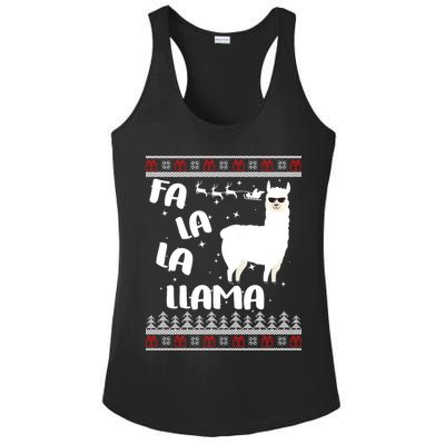 Fa La La Llama Ugly Christmas Ladies PosiCharge Competitor Racerback Tank