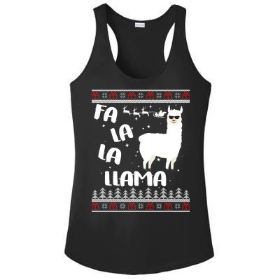 Fa La La Llama Ugly Christmas Ladies PosiCharge Competitor Racerback Tank