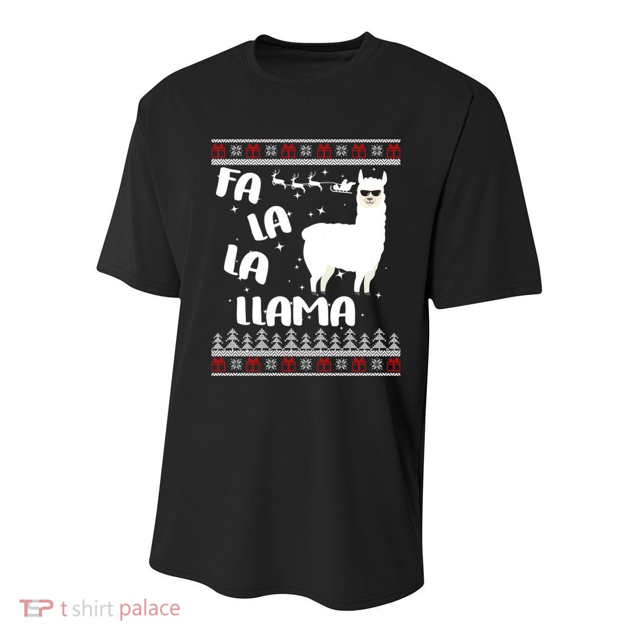 Fa La La Llama Ugly Christmas Youth Performance Sprint T-Shirt