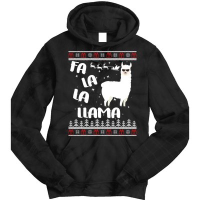 Fa La La Llama Ugly Christmas Tie Dye Hoodie