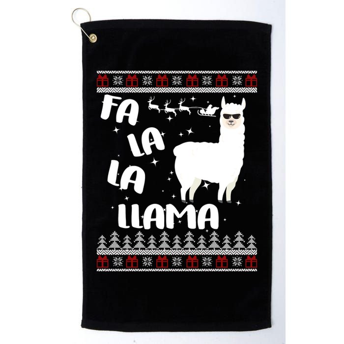 Fa La La Llama Ugly Christmas Golf Towel